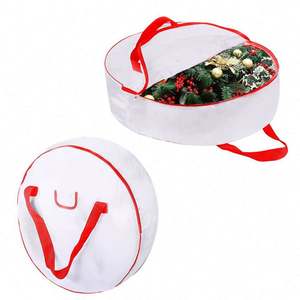 Grand sac de rangement pour couronne de Noël, pliable, organisateur suspendu avec insert en papier cartonné pour la maison, le garage, le bureau, prêt à être expédié - Product Image 3