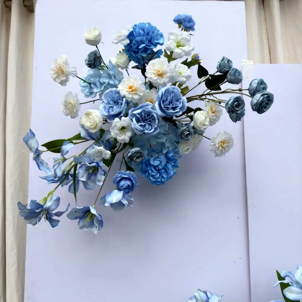 New sky blue austin suit-classic version with floral accents