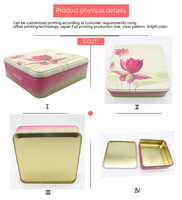 Boîte en métal rectangulaire personnalisée de qualité alimentaire pour enfants avec couvercles pour le stockage de biscuits, chocolats, bonbons, gâteaux de lune