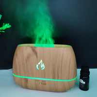 Smart Home 3D LED effet de feu humidificateur d'air à ultrasons 200ml USB flamme diffuseur de parfum d'arôme pour l'aromathérapie YS