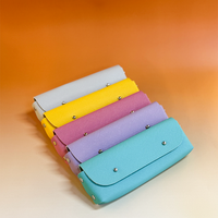Sac de rangement pour pinceaux de maquillage personnalisé en PU, sac à crayons pour enfants, petit sac de voyage portable, pochette de rangement