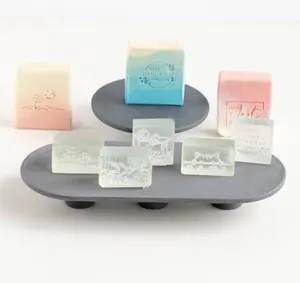 Benutzer definierte DIY Transparent Craft Making Stamped Press Benutzer definierte Acryl Seifens tempel Promotion Clear Logo Seifens tempel