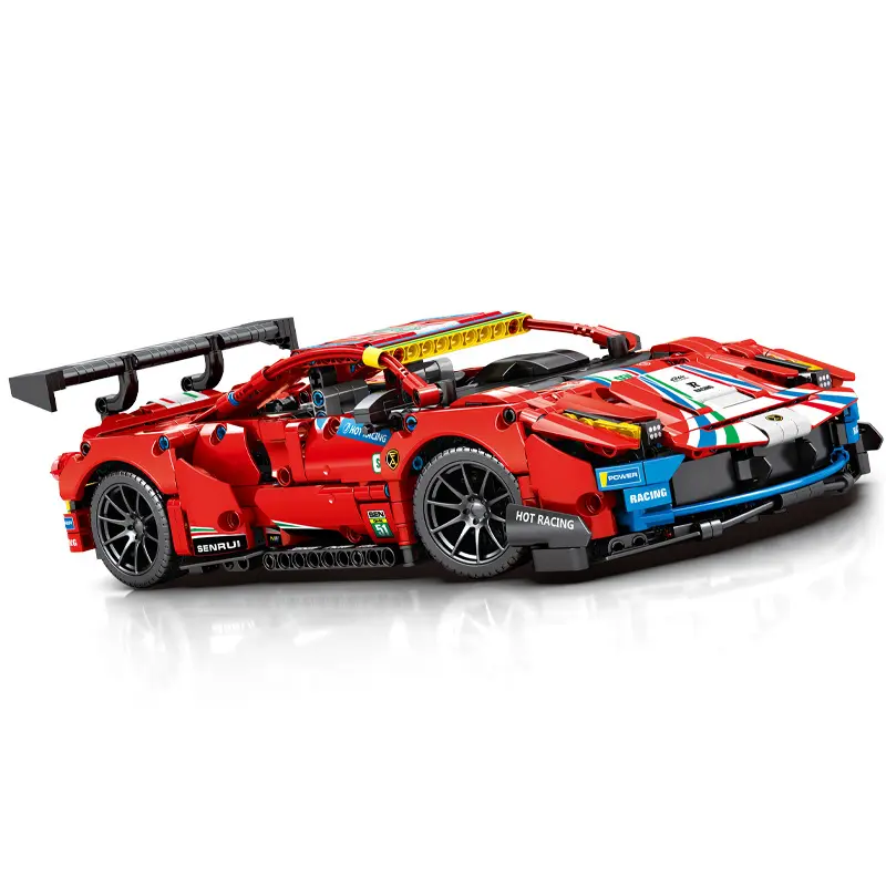 Sembo 701950 technique MOC 1:14 rouge célèbre 488 GTE vitesse sport course véhicule modèle ABS bloc de construction jouets brique