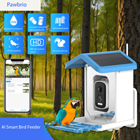 Mangeoire à oiseaux intelligente avec caméra, alimentée par énergie solaire, reconnaissance d'oiseaux par IA, 4MP HD, étanche, écologique, durable, ABS, détection de mouvement PIR