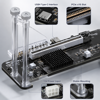 Adaptor Kartu Grafis Eksternal USB4 Thunderbolt 4 ke PCIe X16 EGPU 40Gbps untuk Laptop Gaming, Pengeditan Video, dan Rendering