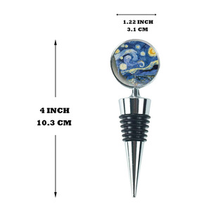 New Van Gogh <b>wine</b> stopper with floral and starry sky design, detachable for <b>wine</b> bottles and condiments, a great cross-border - Product Image 4