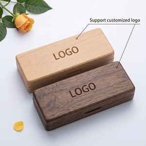 In Stock Handmade Walnut Wood Rectangle Eyeglass <b>Case</b> Lightweight Durable <b>Hard</b> <b>Shell</b> Jewelry Storage Box for Daily Use Travel - Product Image 5