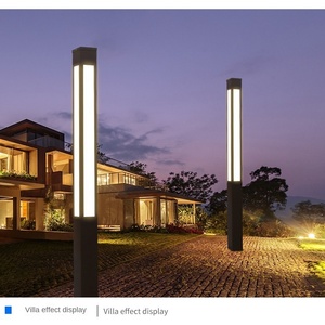 Volttalent LED Luz <span class=keywords><strong>de</strong></span> jardín Accesorio <span class=keywords><strong>de</strong></span> paisajismo Lámpara <span class=keywords><strong>de</strong></span> bolardo Linterna tradicional Pintura Poste gris Aluminio COB Patio - Product Image 3