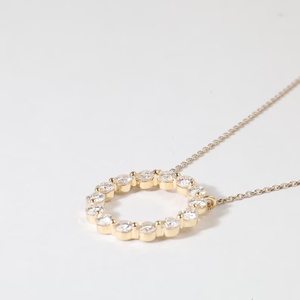 Collar de Diamantes de Laboratorio de Lujo, Colgante Minimalista de Diamantes Cultivados en Laboratorio, Oro Sólido de 14K, Joyería Fina y Delicada, Regalo para Ella - Product Image 3