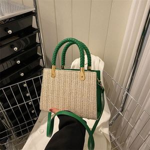 New Vintage Ladies Straw Handbag Women's Summer Beach Ladies <b>Purse</b> Woven Knitted Crossbody Shoulder Bag - Product Image 5
