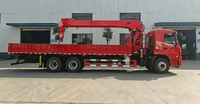 Camion-grue Dongfeng 6x4, grue hydraulique télescopique de 12 tonnes, camion-grue avec caisse de chargement pour travaux de construction