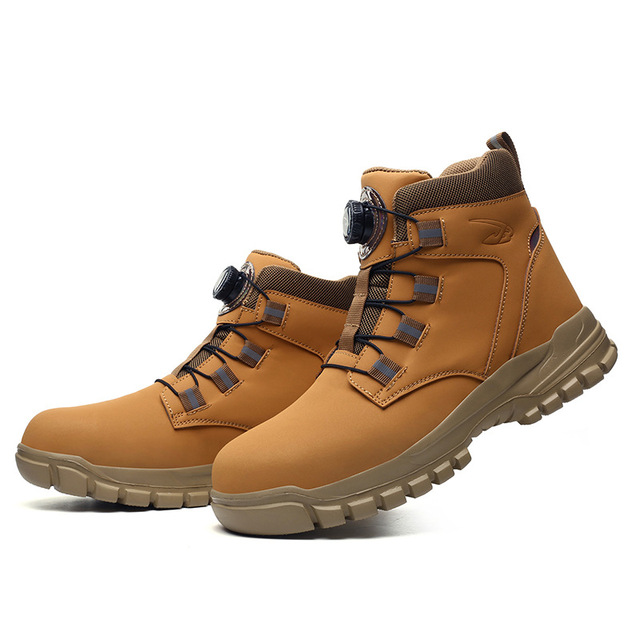Industrial Grade High Top Safety Boots Anti Smash Anti Puncture Lightweight Comfort Construction Industrial Work Footwear