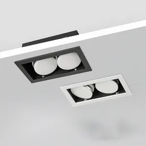 埋め込み式グリルLEDダウンライトGX53表面実装LED電球交換可能な豆ギャラブラダーランプホームホテル用45度回転