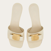 Chaussures à talons aiguilles pour femmes, avec logo personnalisé, nouvelle mode, dessus en cuir avec boucle métallique décorative, design élégant