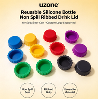 Bouteille en silicone réutilisable, écologique et durable, avec bouchon antidéversement côtelé pour sodas et bières, personnalisable avec logo