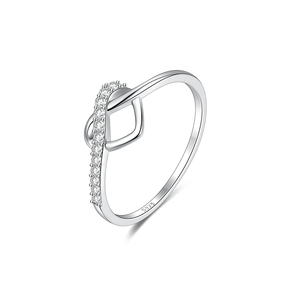 แหวนรูปหัวใจประดับเพชรซิคอนสีขาวจาก CANNER Fine Jewelry แหวนเงินแท้ 925 รูปหัวใจสำหรับหมั้นและแต่งงาน แหวนอินฟินิตี้สำหรับผู้หญิง - Product Image 1