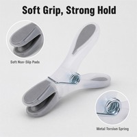 Pinzas de Ropa Ergonómicas, Pinzas para Ropa con Agarre Suave Antideslizante, Pinzas de Plástico para Lavandería con Resorte Metálico para Exteriores
