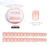 Décorations d'ongles adhésives pré-conçues à motif carré en ABS pour l'été, tendance mode, conseils d'art des ongles pour les doigts