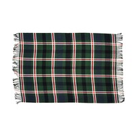 Couverture en tricot grossier à carreaux écossais, super douce, chaude et durable, tapis vert vintage pour la maison, l'hôtel, le canapé, style nordique