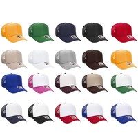 Casquette Trucker 5 Panneaux Jaune Personnalisée Brodé Hip Hop Extérieur en Mousse et Maille avec Fermeture Snapback Vente en Gros