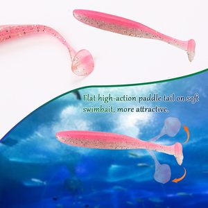 Señuelos de Pesca de Plástico Suave con Cola de Paleta de 55mm, 70mm, 90mm, 10 Unidades/Bolsa, 10 Colores, Cebo Blando, Swimbait, TPR, TPE - Product Image 2