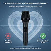 Microphone dynamique cardioïde professionnel en alliage d'aluminium, haute sensibilité, voix claire, pour intérieur/extérieur, mariages, fêtes, animateurs