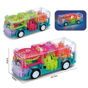Modelo de simulación de coche, música ligera, coche de juguete para niños, autobús de engranajes transparente Universal eléctrico - Product Image 4
