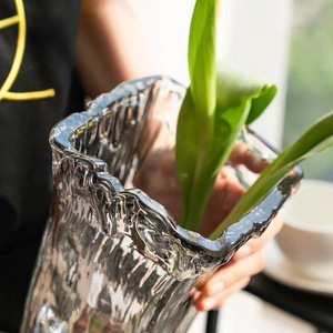 Jarrón de Vidrio Moderno de Boca Ancha con Diseño de Roca para Cultivo de Plantas en Agua - Product Image 4