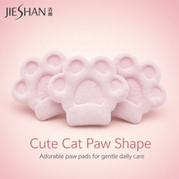 Tampons démaquillants en coton en forme de patte de chat rose haut de gamme, 6,8 cm, tampons faciaux doux sans peluches Kawaii pour cadeau et soins personnels