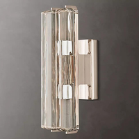 Applique murale LED moderne de luxe américaine en laiton et cristal K9 pour salon, chambre à coucher, lampe murale intérieure
