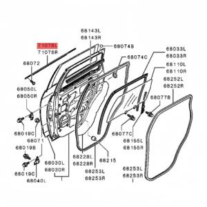 Juego de 4 Molduras de Goma para Ventanas Exteriores de Automóviles Mitsubishi Outlander - Product Image 3