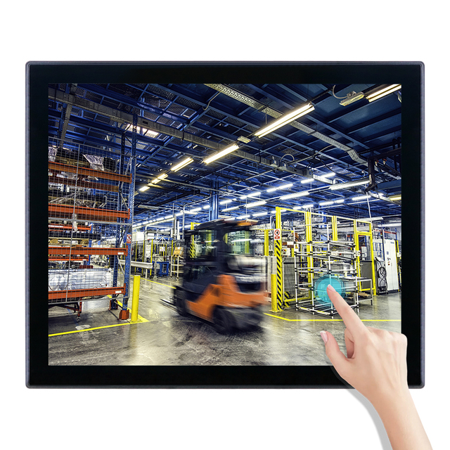 15 Inch in Wall Lcd Capacitive Touch Screen Industrial Monitor Black for Business Ce OEM Metal Case + Toughened Glass Panel 16:9
