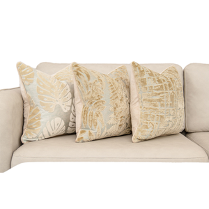 Housse de coussin décorative carrée en velours coupé, personnalisable, motif rayé doré, design moderne et luxueux, pour la maison, l'hôtel, la canapé - Product Image 1