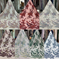Tulle brodé à la main de couleur blanche, dentelle avec perles, fleurs 3D, vente en gros, tissu africain et français, nouvelle collection 2020