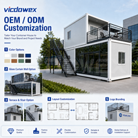 Maison conteneur moderne à assemblage rapide et démontable avec murs en panneaux sandwich pour bureau, entrepôt, camp modulaire (taille personnalisable)
