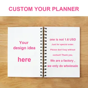 Custom Printing 2022 2023 Pink Hardcover A5 Daily Weekly Monthly Organizer Diary Journal Agenda Planner Spiral Notebook