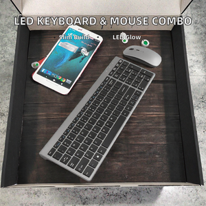 Juego combinado de teclado y mouse inalámbricos de tipo delgado de 2,4G con retroiluminación LED 78 teclas para computadoras portátiles y de escritorio para juegos - Product Image 3