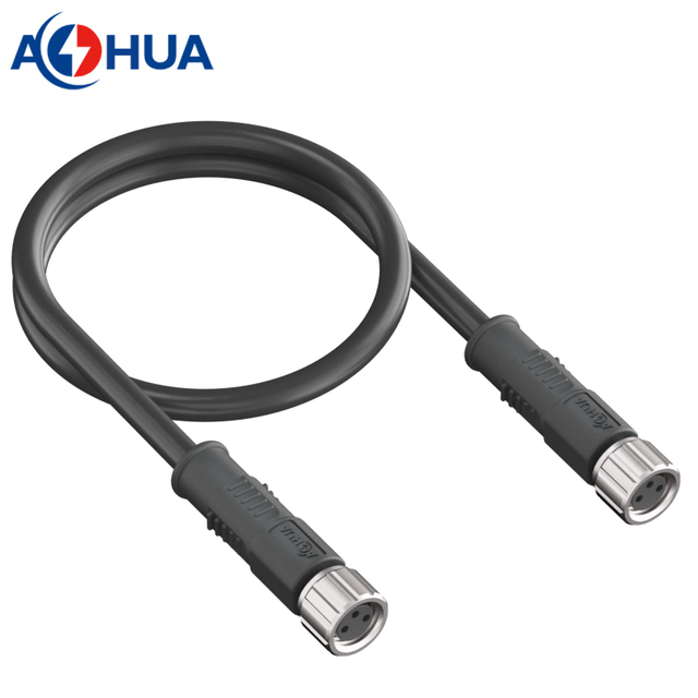 Industrial M8 4Pin Female Right Angled Sensor Connector Unshielded/Shield PVC/PUR Molded Cable 4P Pins Copper for Power DIN