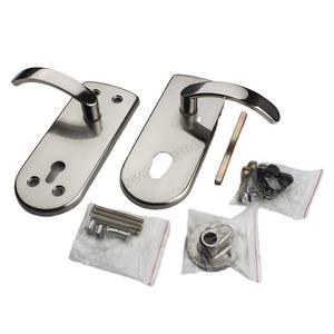 Poignées de <span class=keywords><strong>porte</strong></span> extérieures de style israël, conception grande plaque matériel de sécurité <span class=keywords><strong>PVC</strong></span> nickel aluminium poignée de <span class=keywords><strong>porte</strong></span> ensemble de serrure - Product Image 1