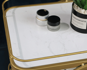 Simple and Modern Hair Salon Shop Special Trolley <strong>Cart</strong> <strong>Gold</strong> and Silver Stainless Steel Material - Product Image 6