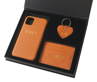 Porte-clés en cuir avec Logo personnalisé pour hommes et femmes, porte-cartes de crédit, porte-clés unisexe