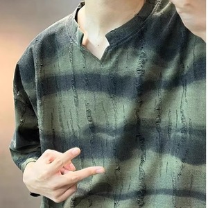 Camiseta de Verano 2025, Estilo Nuevo, con Cuentas, Cuello Redondo, Manga Corta, para Hombre, Estilo Vintage, Casual, Estilo Americano, Retro, de Moda - Product Image 2