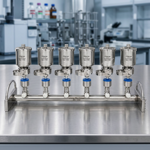 Ensemble de collecteurs de laboratoire en acier inoxydable ELTBion à 6 ports avec valves bleues pour un contrôle précis des fluides - Product Image 2