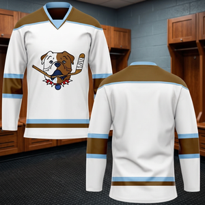 Maillots de hockey unisexes pour adultes imprimés OEM avec logo personnalisé et nom d'équipe, 100 % polyester, uniformes de hockey sur glace à séchage rapide - Product Image 3