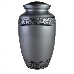 New Design Metal Urns Traditional Designer Metal <b>Keepsake</b> Urns Floral Engraving Classic Adult Cremation Urn <b>for</b> <b>Ashes</b> - Product Image 1