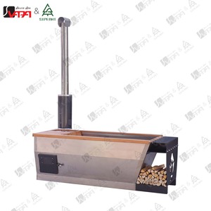 <span class=keywords><strong>Bain</strong></span> <span class=keywords><strong>de</strong></span> vapeur traditionnel en acier inoxydable Vapasauna, chauffé au bois, pour 1 personne, surface en cèdre rouge, utilisation en extérieur, installation autonome - Product Image 2