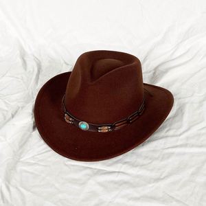 Wholesale 2024 New Arrival Western Cowboy <b>Hats</b> <b>for</b> Women European American Style Wood Beads Jewelry Belt Parties Travel Casual - Product Image 4