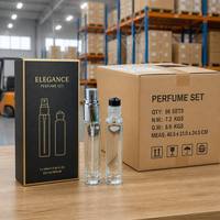 Ensemble de flacons de parfum portables en verre transparent de 10 ml avec vaporisateur et flacon roll-on pour huiles essentielles, emballage de voyage, vente en gros
