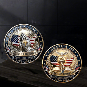 Moneta Commemorativa 250° Anniversario con Mano che Prega <span class=keywords><strong>e</strong></span> Colomba della <span class=keywords><strong>Pace</strong></span>, Medaglia Commemorativa con Rilievo 3D - Product Image 4