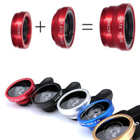 Kit d'objectifs 3-en-1 grand angle, macro et fisheye étanche avec clip 0.67x pour iPhone et téléphones mobiles Samsung